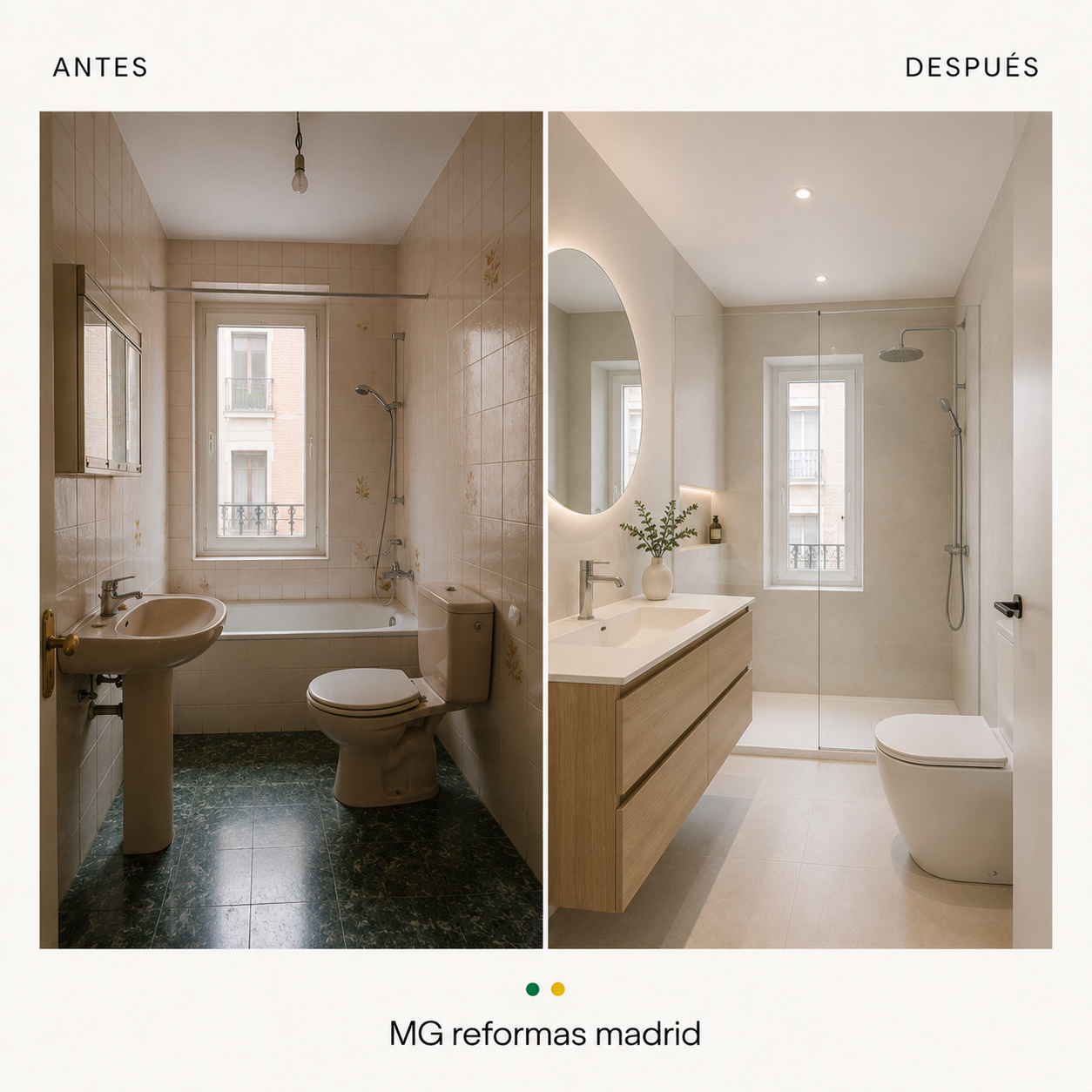 Baño reformado en Madrid - HG Reformas